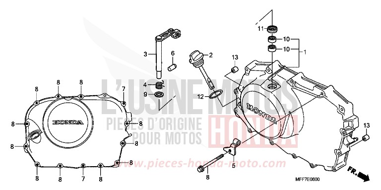 RIGHT CRANKCASE COVER for TRANSALP ABS SHASTA WHITE (NH138) from 2009